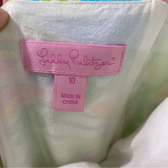 Lilly Pulitzer Ollie Strappy In Elephant Ears Fit And Flare With Mesh Trim Sz 10 - Picture 7 of 8